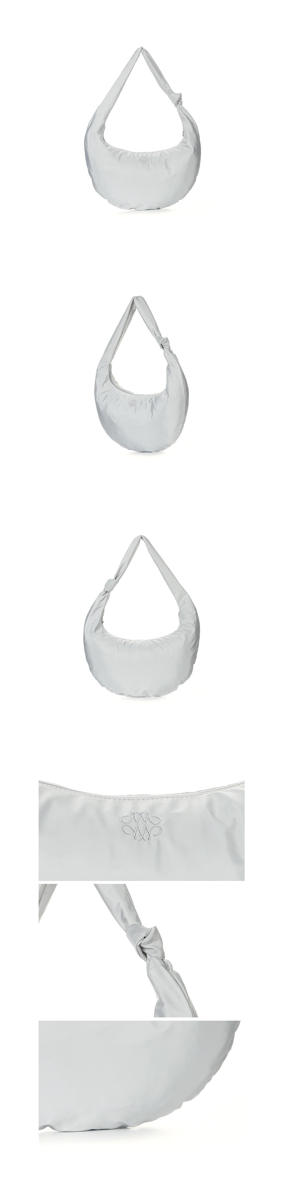★NlCK&NLCOLE★ NICOLE NYLON SHOULDER KNOT BAG_LIGHT GRAY MUSINSA | NICK&NICOLE NICOLE NYLON SHOULDER KNOT BAG_LIGHT GRAY