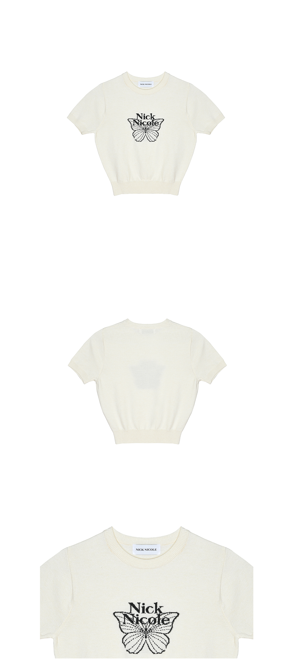 MINI BUTTERFLY SIGNATURE HALF KNIT #徐睿知同款! - 3 COLORS CREAM