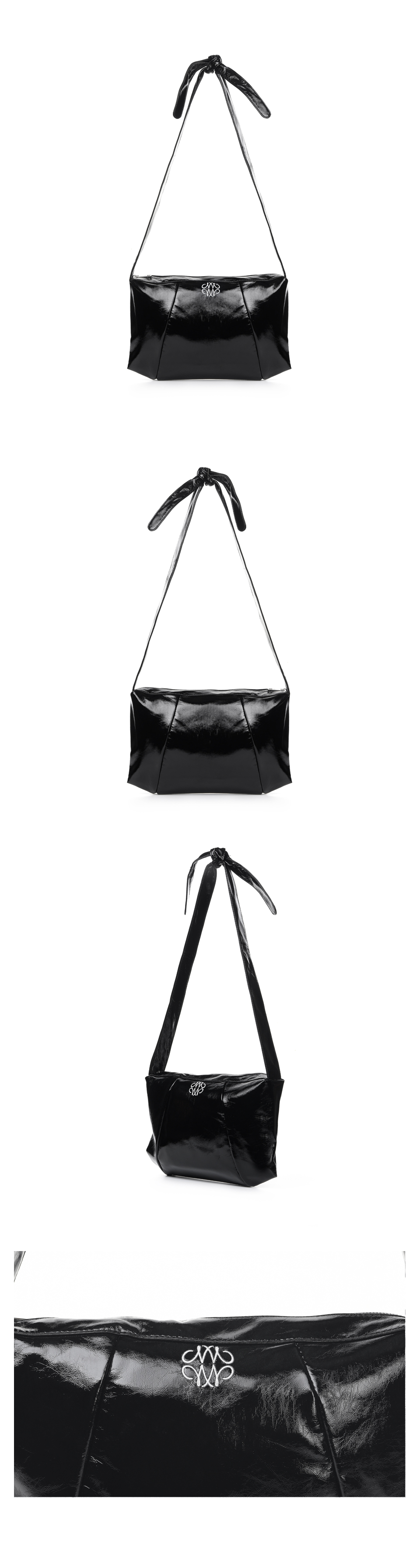 MUSINSA | NICK&NICOLE NICOLE GLOSSY SQUARE SHOULDER BAG_BLACK