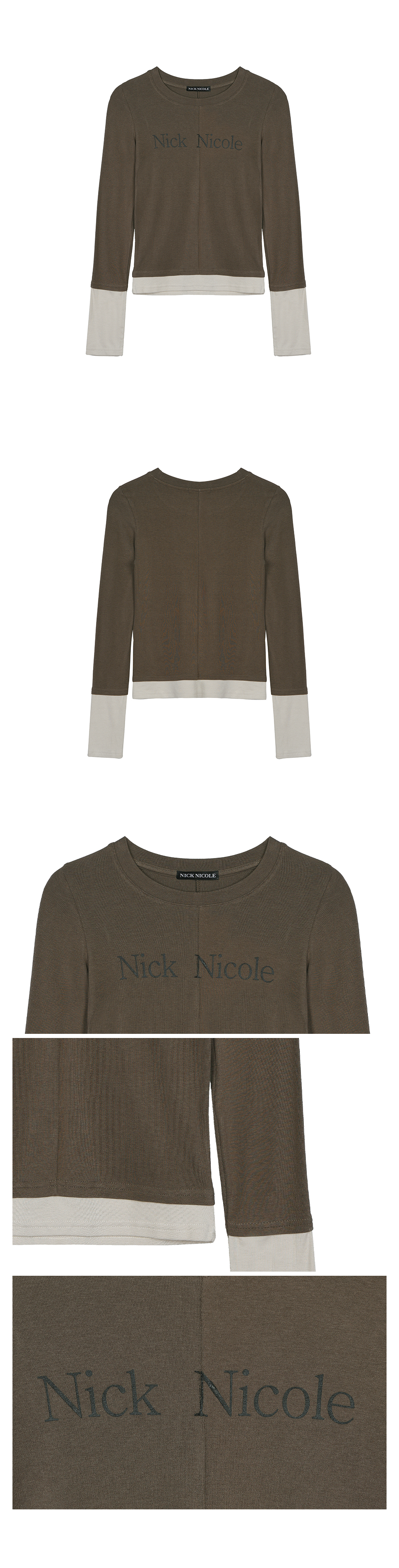 LAYERED PINTUCK LONG SLEEVE TOP #徐睿知同款! - 3 COLORS BROWN