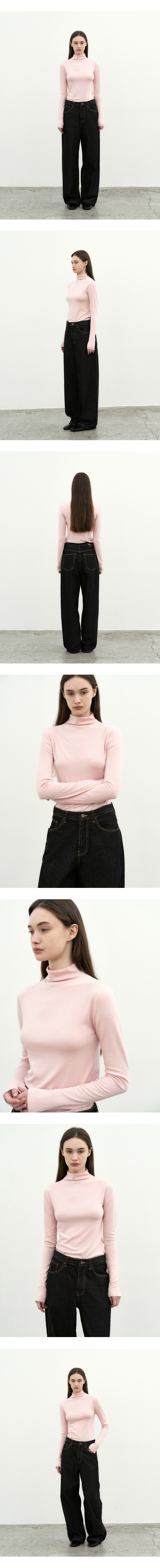 HIGH NECK SLIM TOP #徐睿知同款! - 11 COLORS PINK