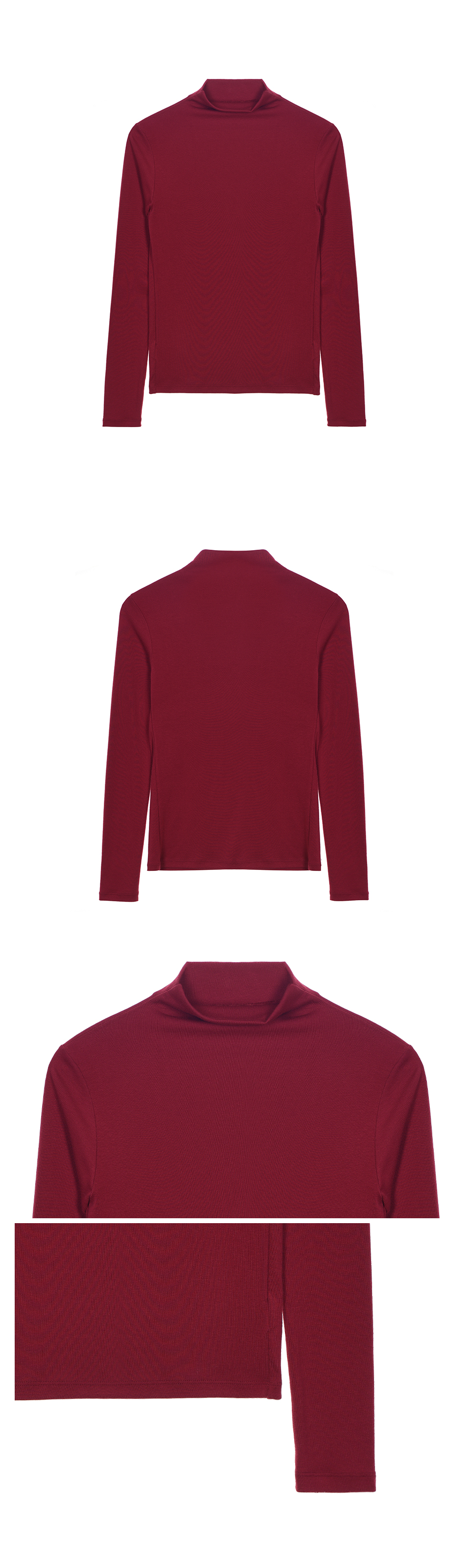 HIGH NECK SLIM TOP #徐睿知同款! - 11 COLORS RED