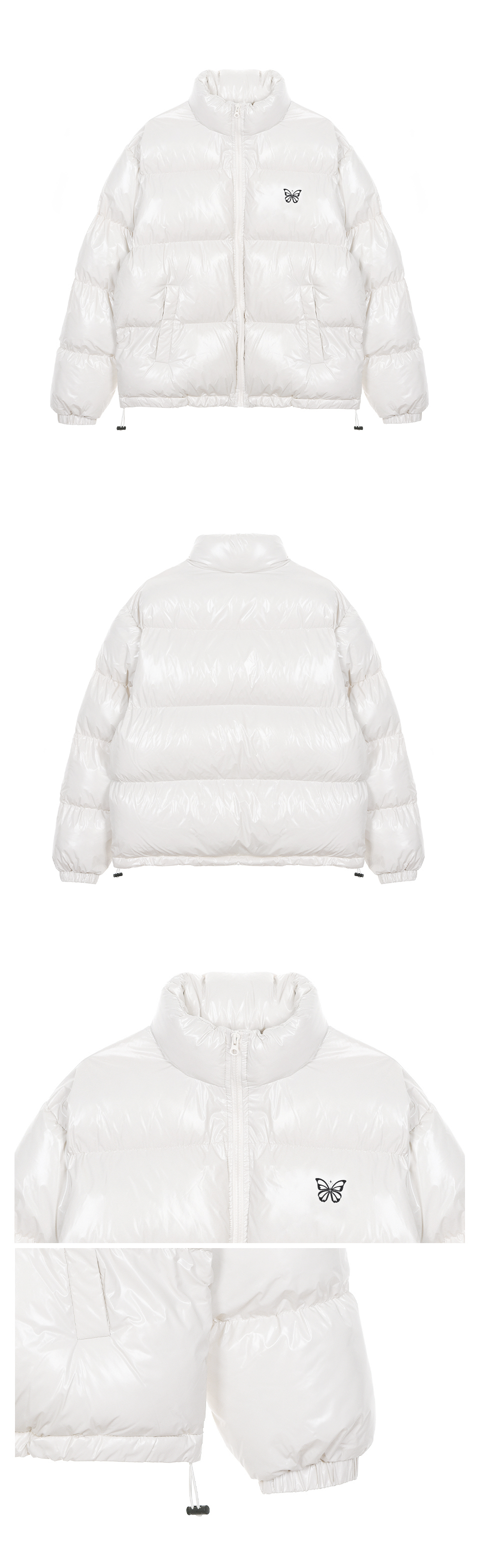NICOLE BUTTERFLY GLOSSY PUFFER PADDING #徐睿知同款! - 3 COLORS CREAM