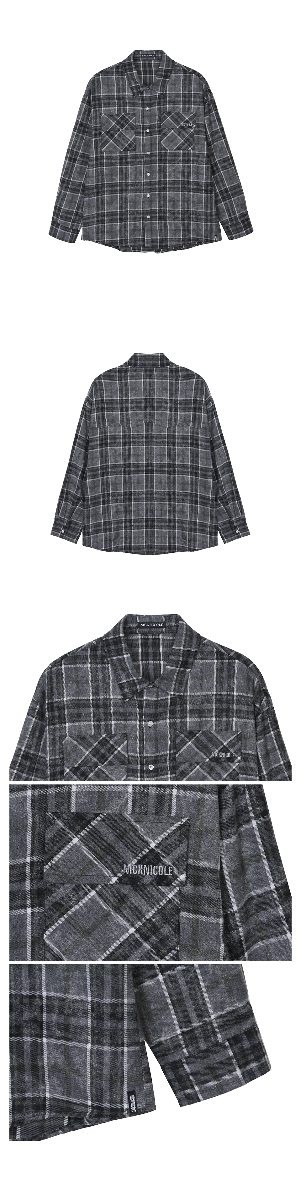 WESTERN TWO POCKET CHECK SHIRTS #徐睿知同款! - 2 COLORS BLACK