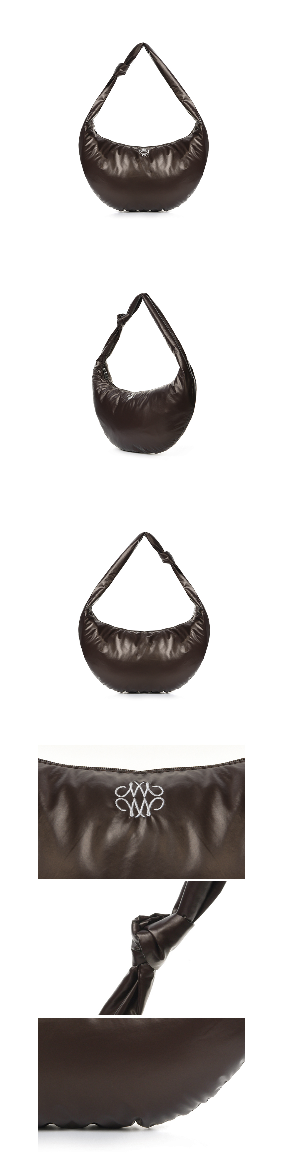 ★NlCK&NLCOLE★ NICOLE GLOSSY SHOULDER KNOT BAG_BROWN NICOLE SHOULDER KNOT BAG_BROWN - 닉앤니콜