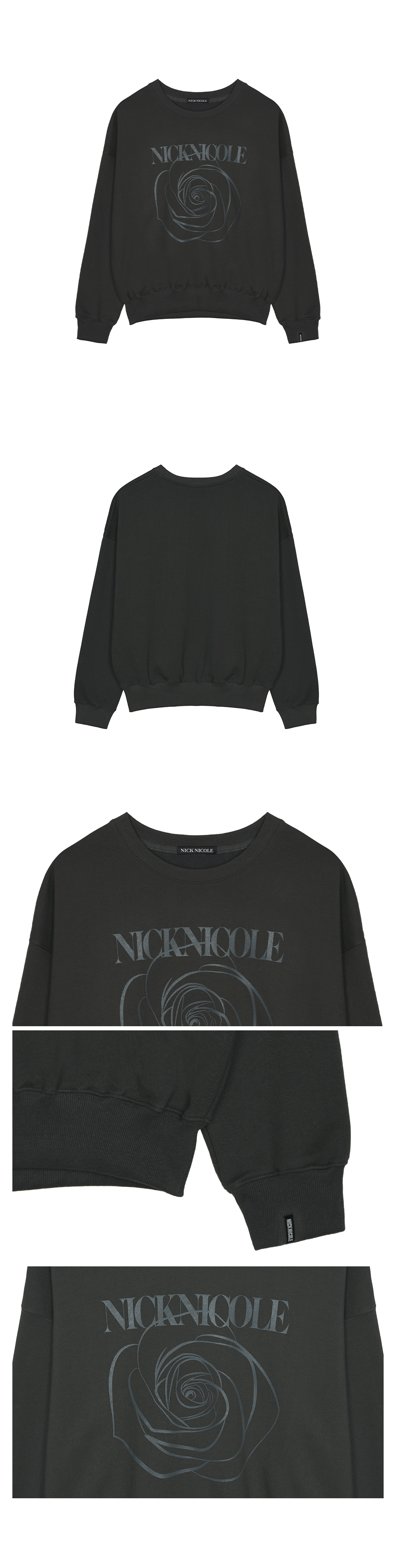 NICOLE ROSE PRINTING SWEATSHIRT #徐睿知同款! - 8 COLORS CHARCOAL