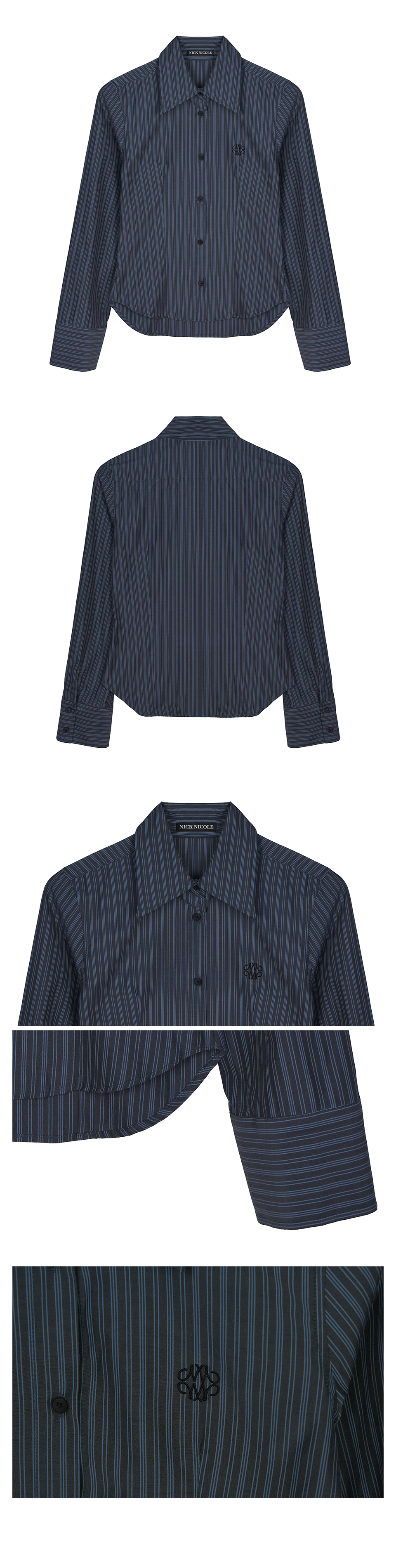 MINIMAL STRIPE LOGO SLIM SHIRT #徐睿知同款! - 2 COLORS CHARCOAL