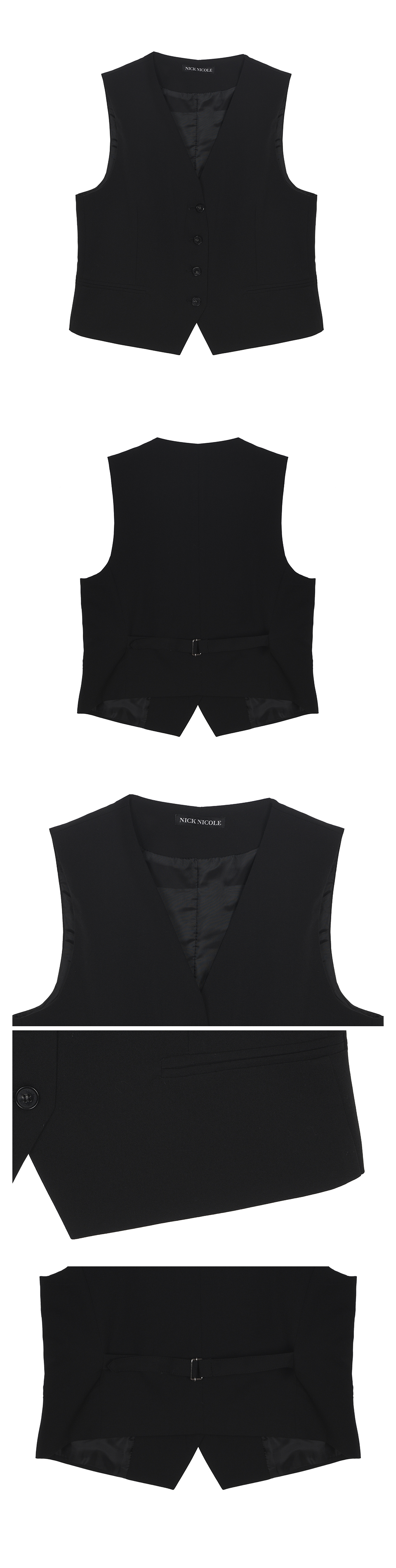 CLASSIC BUCKLE POINT VEST_BLACK 상세 이미지 4