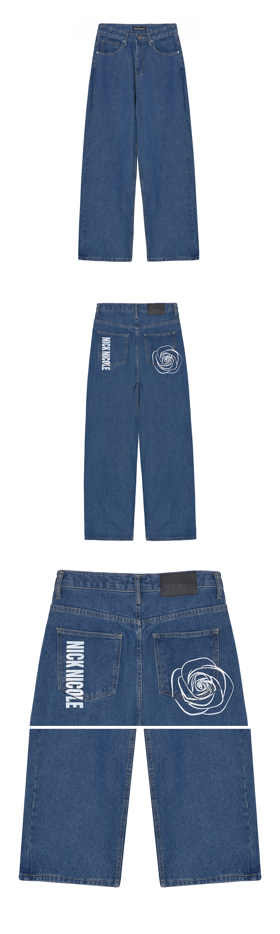 デニム・ジーパン [NICK&NICOLE] NICOLE ROSE PRINTING MINIMAL DENIM PANTS デニム・ジーパン [NICK&NICOLE] NICOLE ROSE PRINTING MINIMAL
