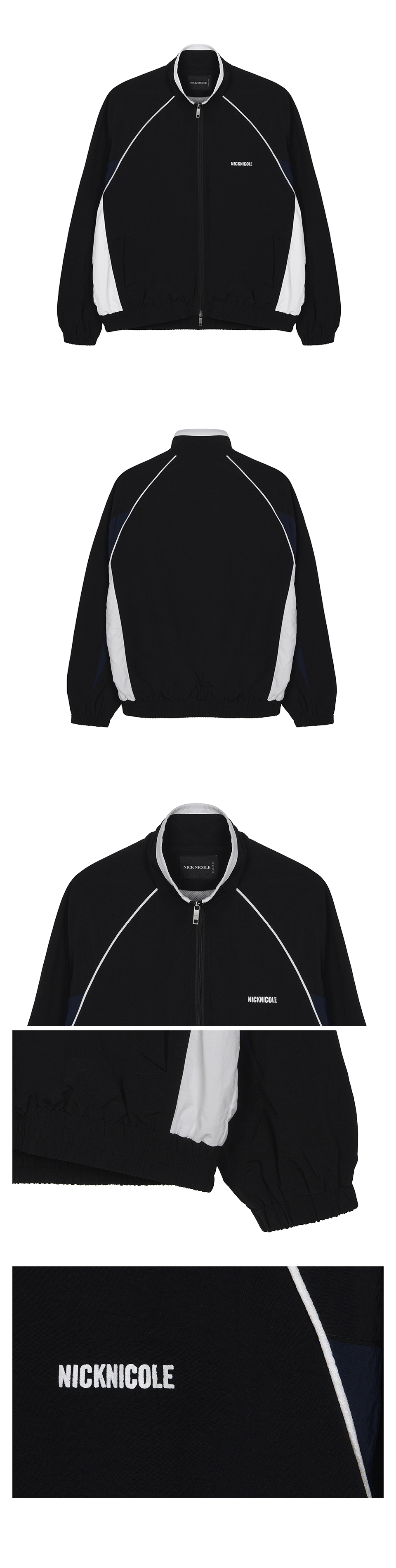 MUSINSA | NICK&NICOLE PIPING TRACKSUIT JACKET_BLACK