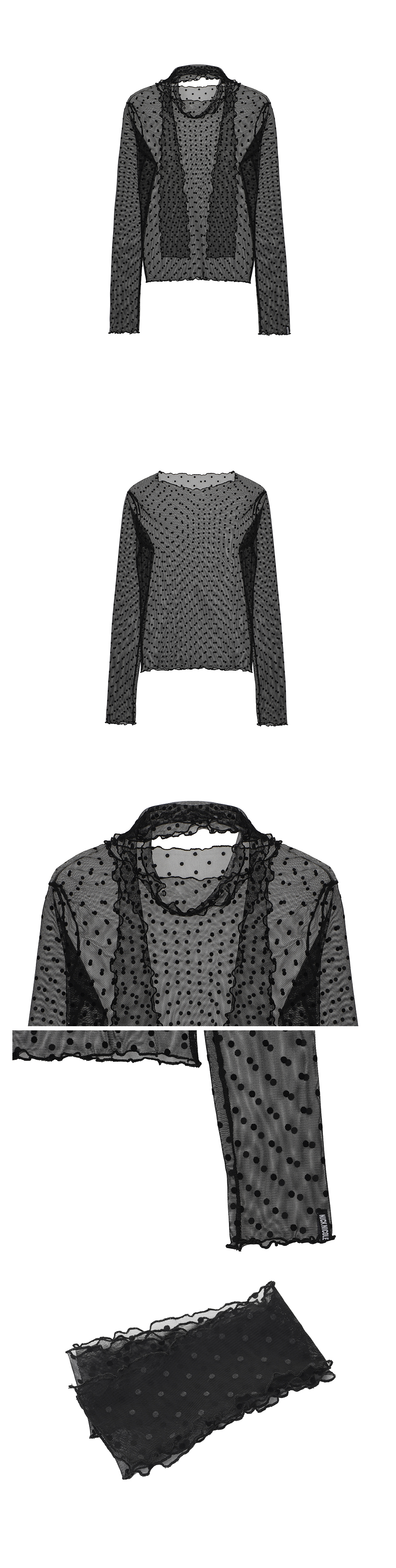 【NICK&NICOLE】 DOT MESH SCARF TOP /追跡付 MUSINSA | NICK&NICOLE DOT MESH SCARF TOP_BLACK