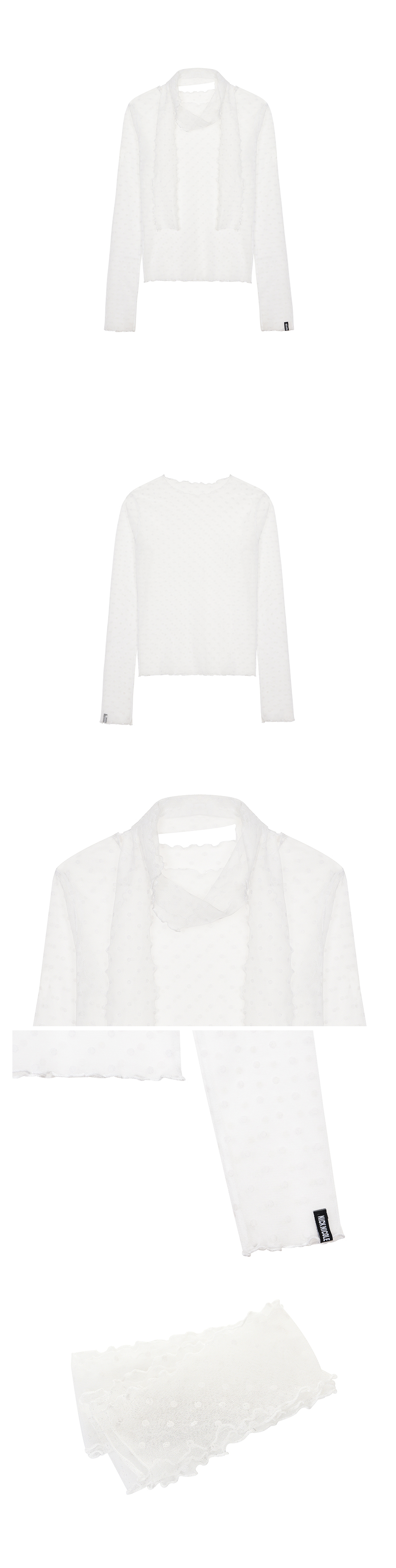 【NICK&NICOLE】 DOT MESH SCARF TOP /追跡付 MUSINSA公式 | NICK&NICOLE DOT MESH SCARF TOP_BEIGE