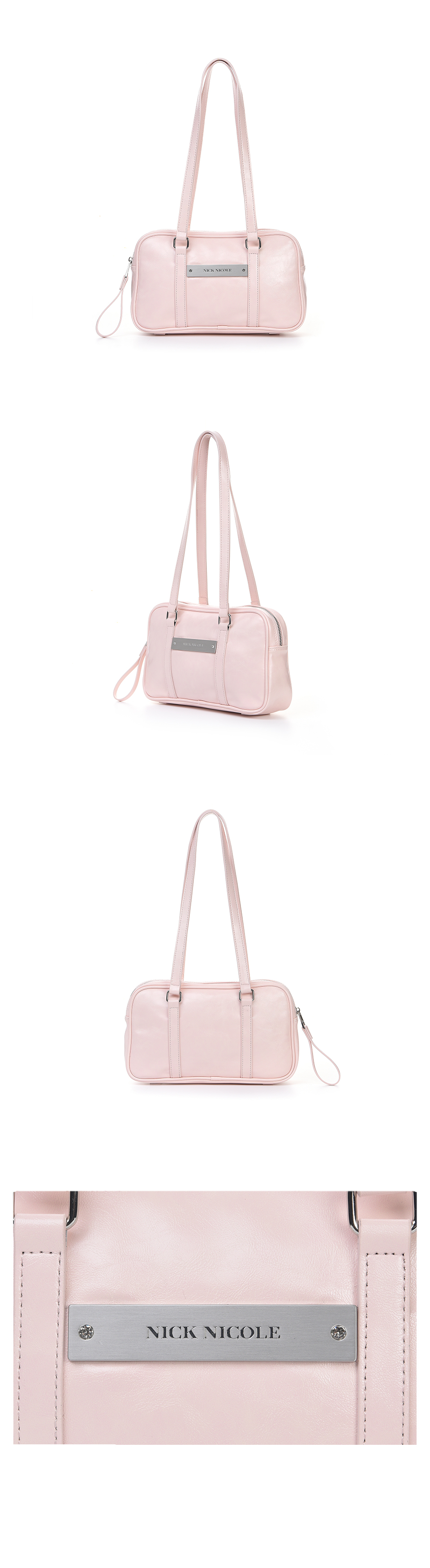 CRYSTAL LEATHER MINI BOSTON BAG #徐睿知同款! - 4 COLORS PINK