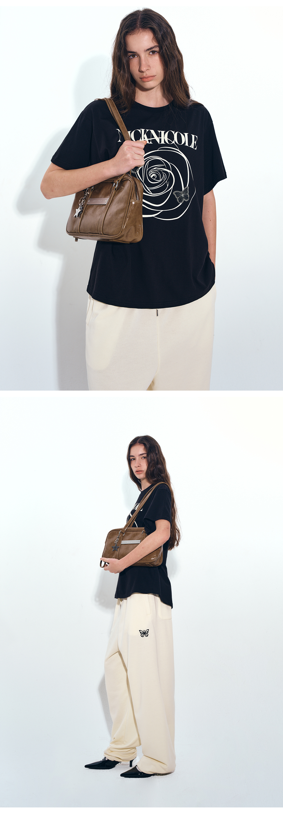 CRYSTAL LEATHER MINI BOSTON BAG #徐睿知同款! - 4 COLORS CAMEL