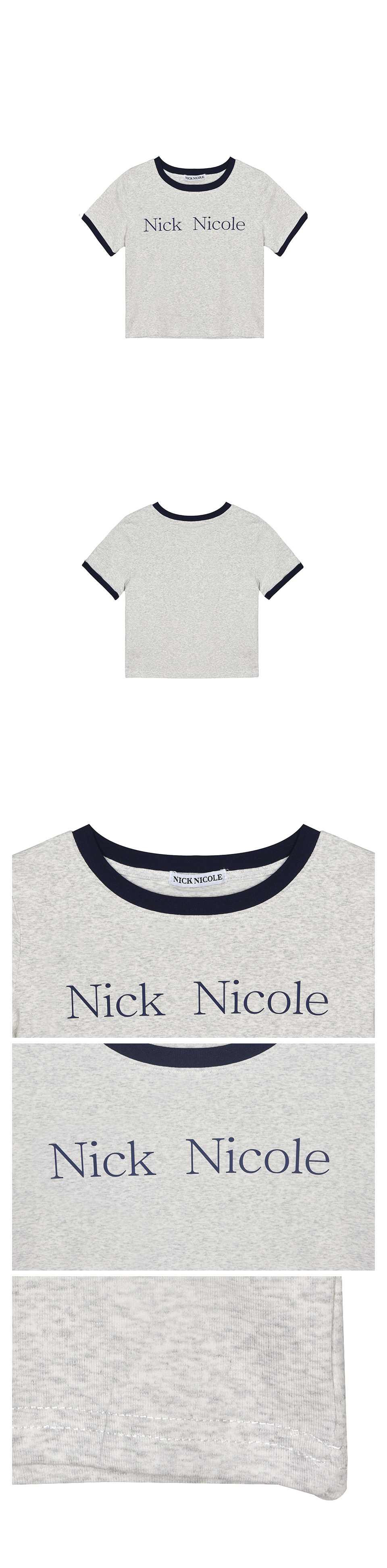 ★2024SS新作★NICK&NICOLE★NICOLE SIGNATURE RINGER CROP TOP NICOLE SIGNATURE RINGER CROP TOP_WHITE - 닉앤니콜