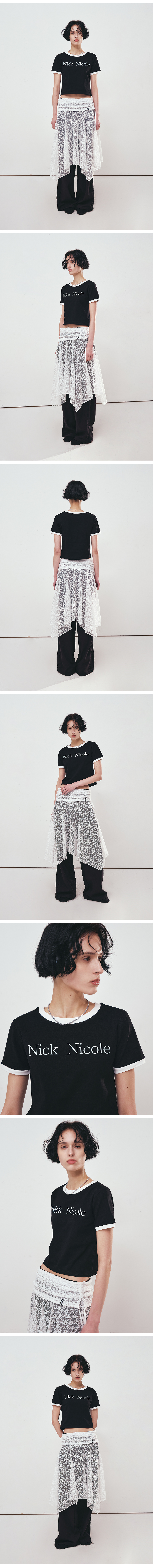★NICK & NICOLE★NICOLE SIGNATURE RINGER CROP TOP★関税込★ NICOLE SIGNATURE RINGER CROP TOP_WHITE - 닉앤니콜