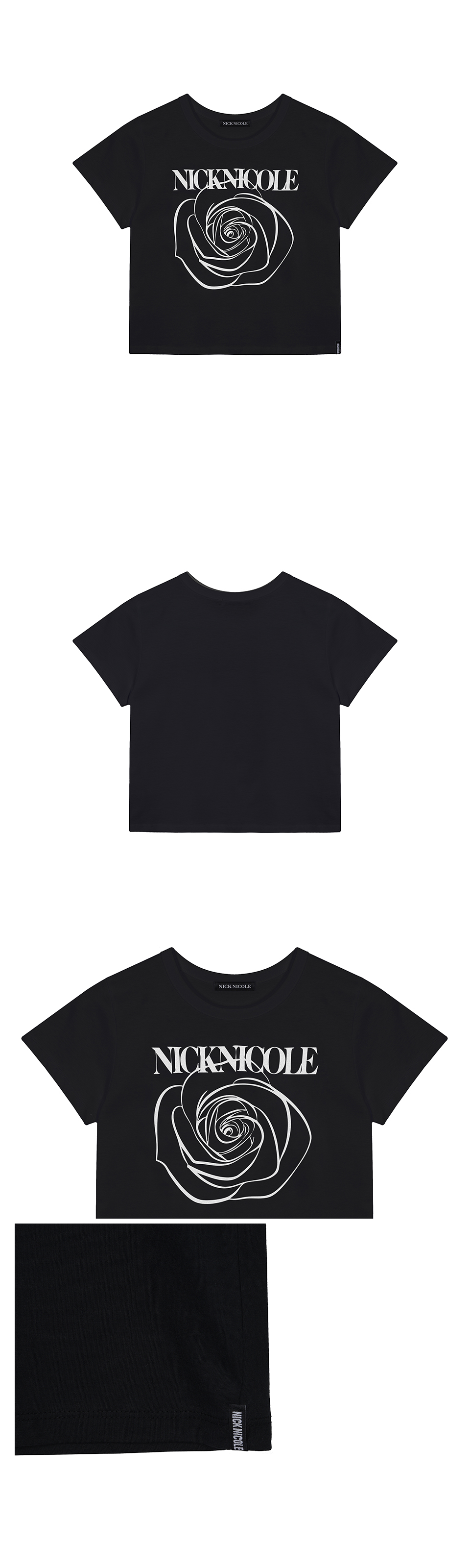 MUSINSA | NICK&NICOLE ROSE SIGNATURE CROP TOP_BLACK WHITE
