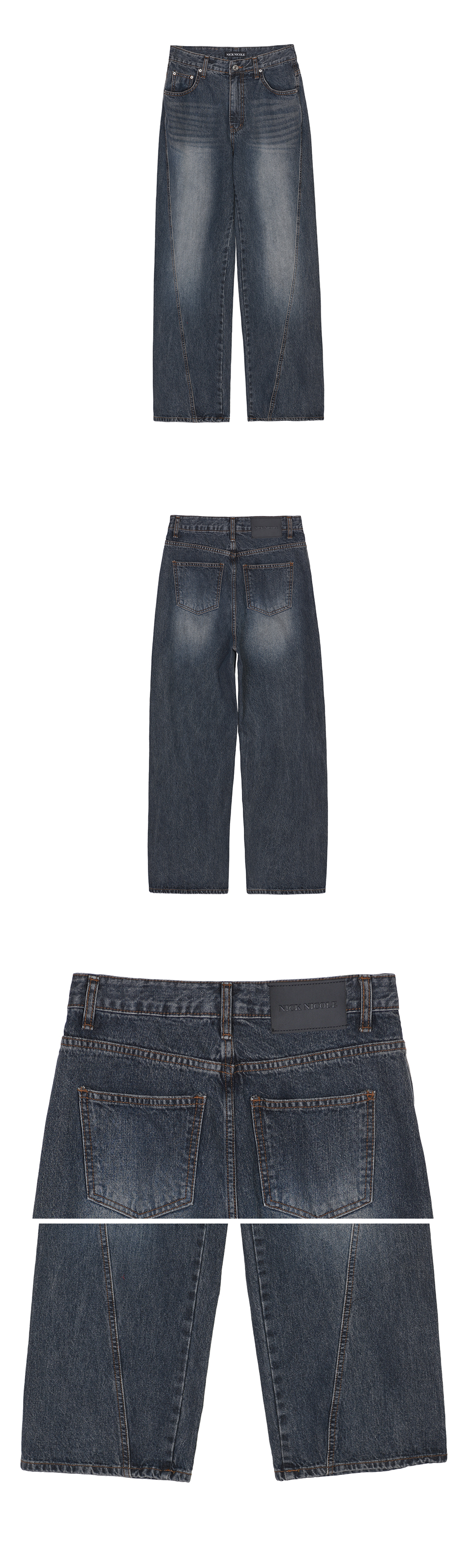 【NICK&NICOLE】 SLIT WASHING DENIM PANTS /追跡付 MUSINSA公式 | NICK&NICOLE SLIT WASHING DENIM PANTS_DEEP BLUE