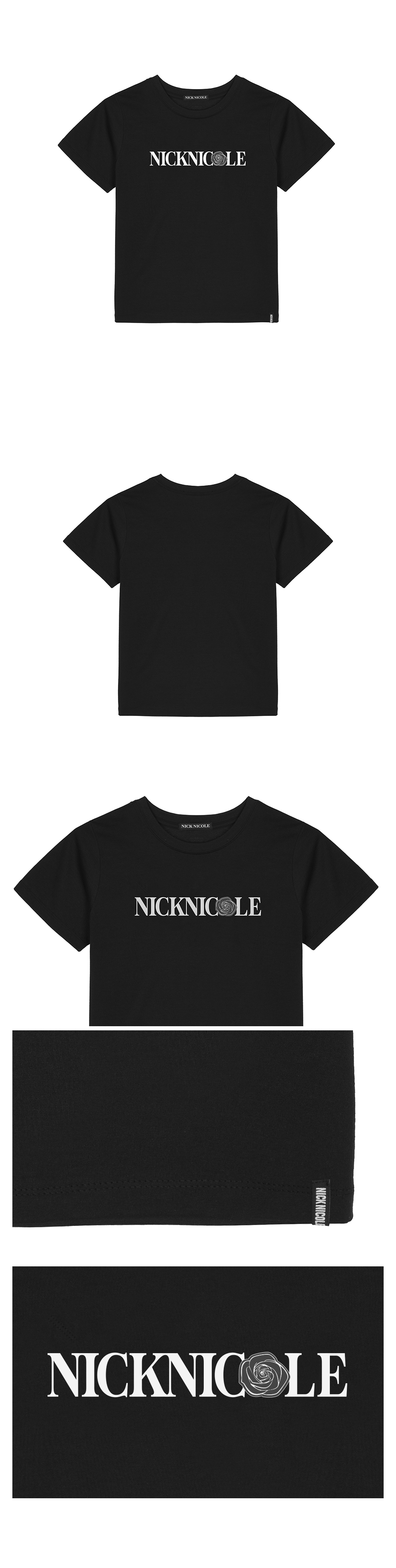 NICOLE ROSE LETTERING SLIM TOP #徐睿知同款! - 2 COLORS WHITE