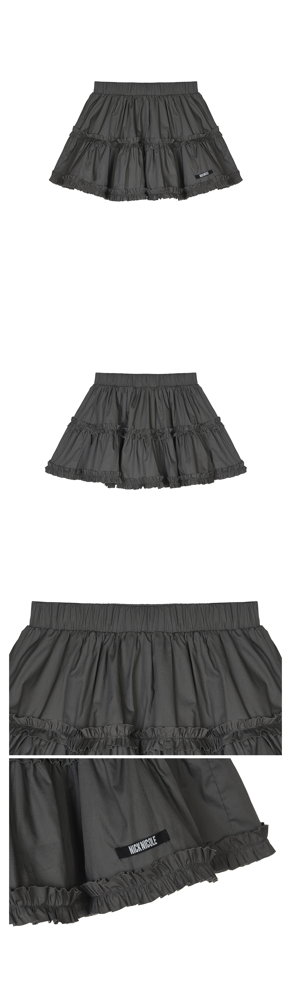 TRENDY RUFFLE MINI SKIRT #徐睿知同款! - 3 COLORS CHARCOAL