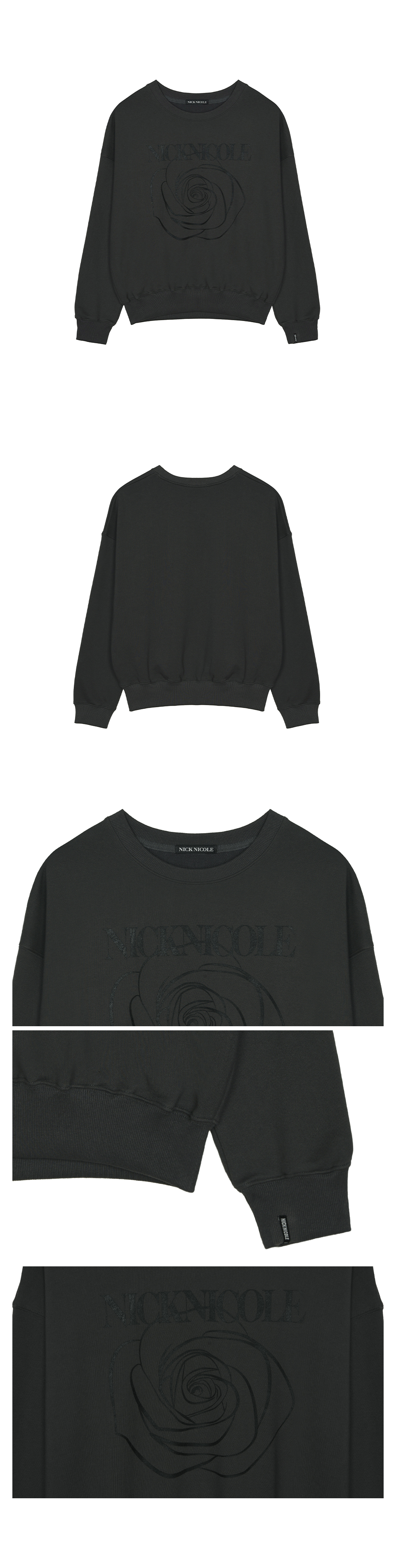 NICOLE ROSE PRINTING SWEATSHIRT #徐睿知同款! - 8 COLORS BLACK