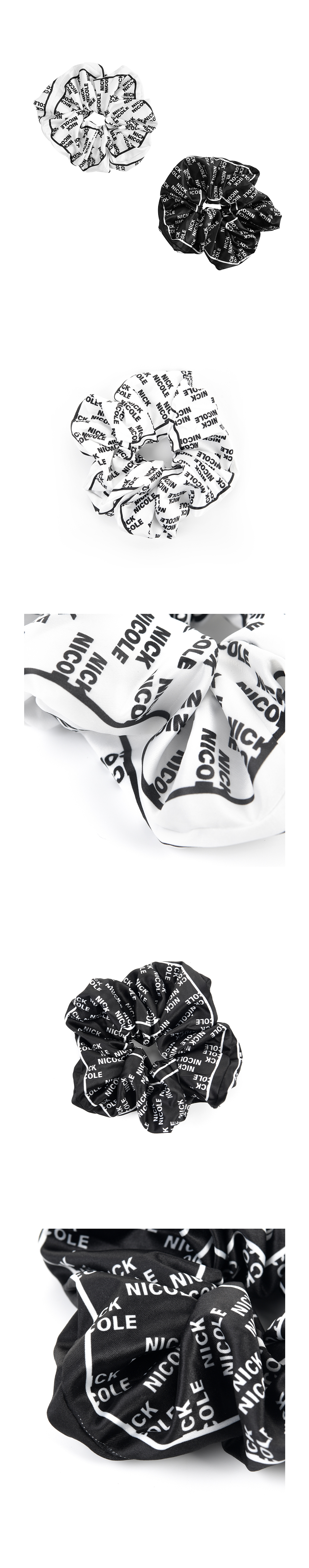 NICOLE LOGO SATIN HAIR SCRUNCHIE #徐睿知同款! - 2 COLORS 
