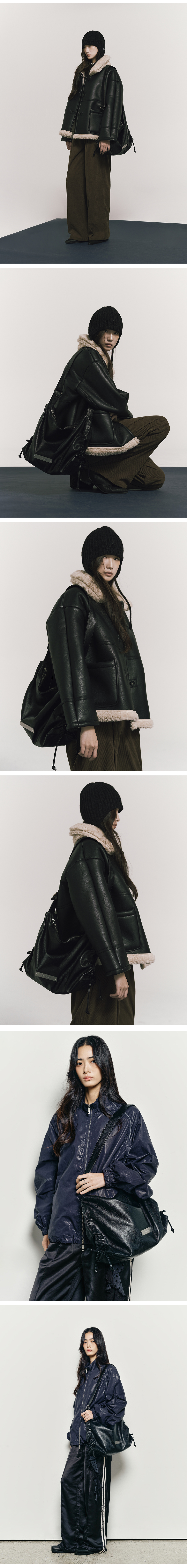 CRYSTAL SHIRRING SQUARE SHOULDER BAG #徐睿知同款! - 2 COLORS BLACK