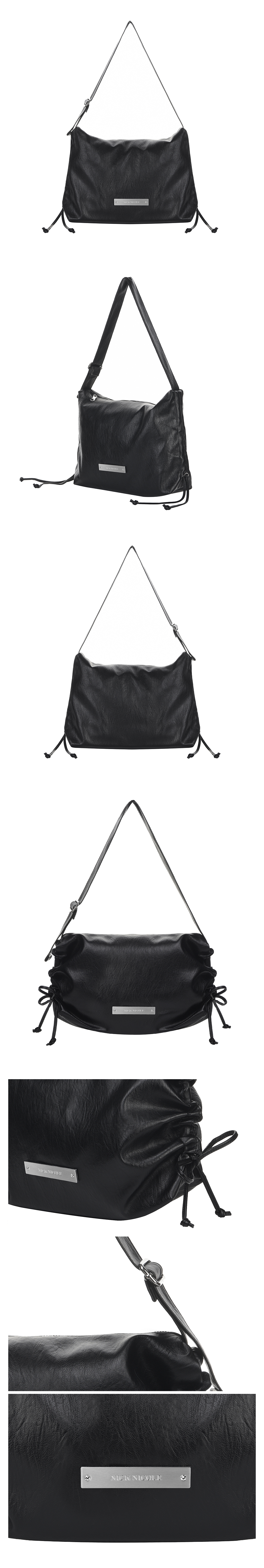 CRYSTAL SHIRRING SQUARE SHOULDER BAG #徐睿知同款! - 2 COLORS BLACK