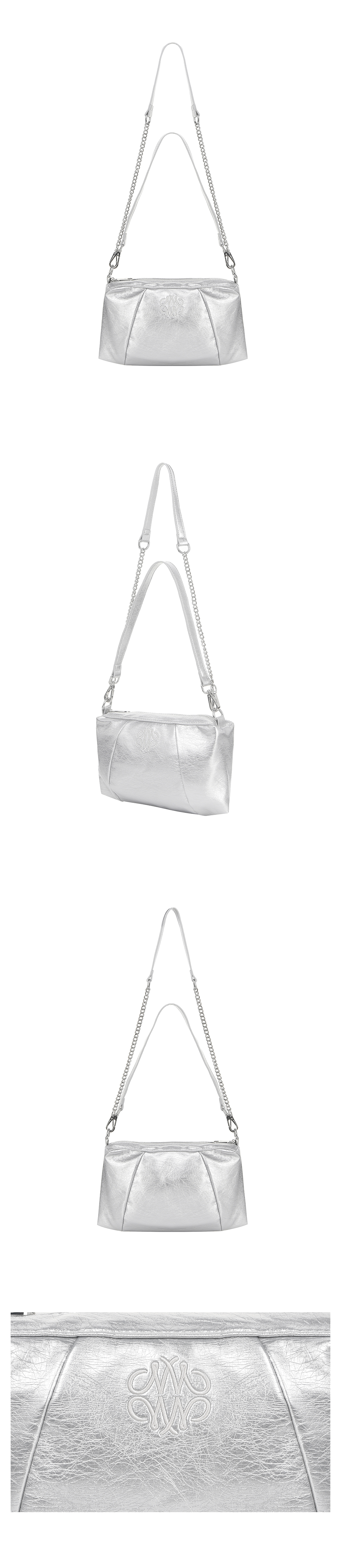 NICOLE SQUARE SHOULDER MINI CHAIN BAG #徐睿知同款! - 4 COLORS SILVER