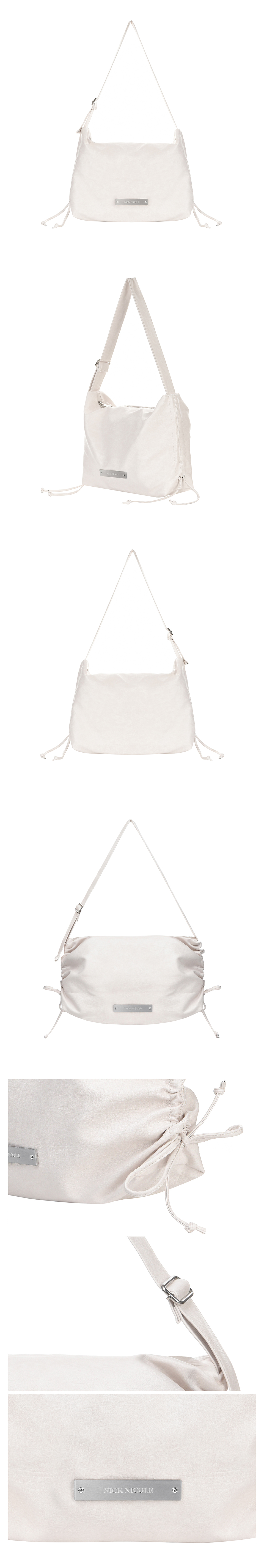 CRYSTAL SHIRRING SQUARE SHOULDER BAG #徐睿知同款! - 2 COLORS SILVER