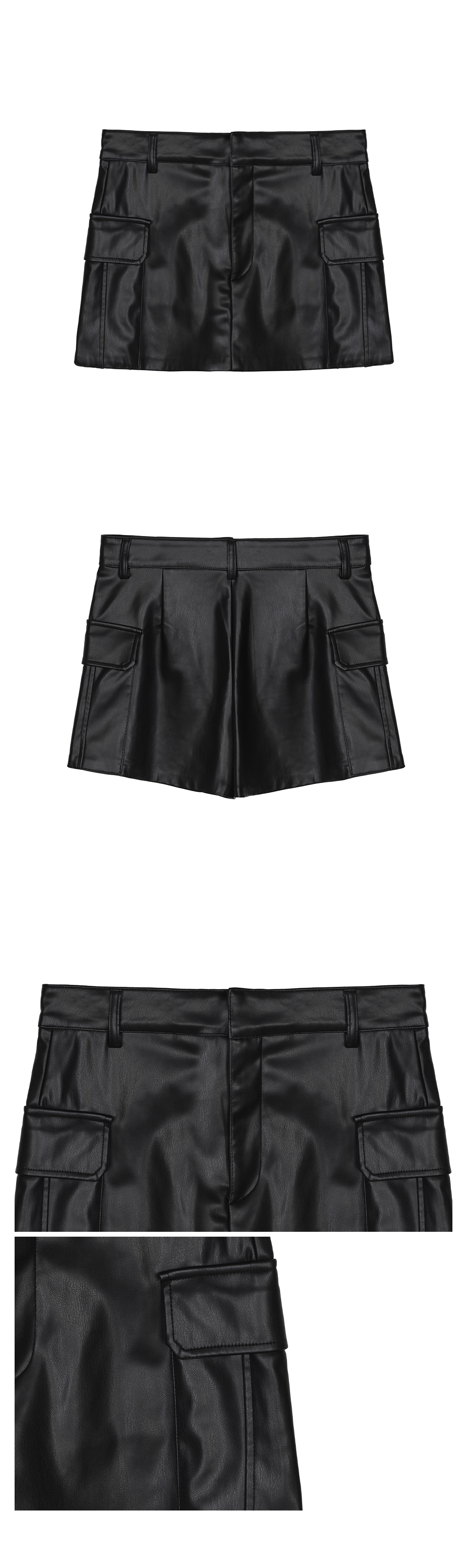 SOFT LEATHER WAIST MINI SKORT #徐睿知同款! 