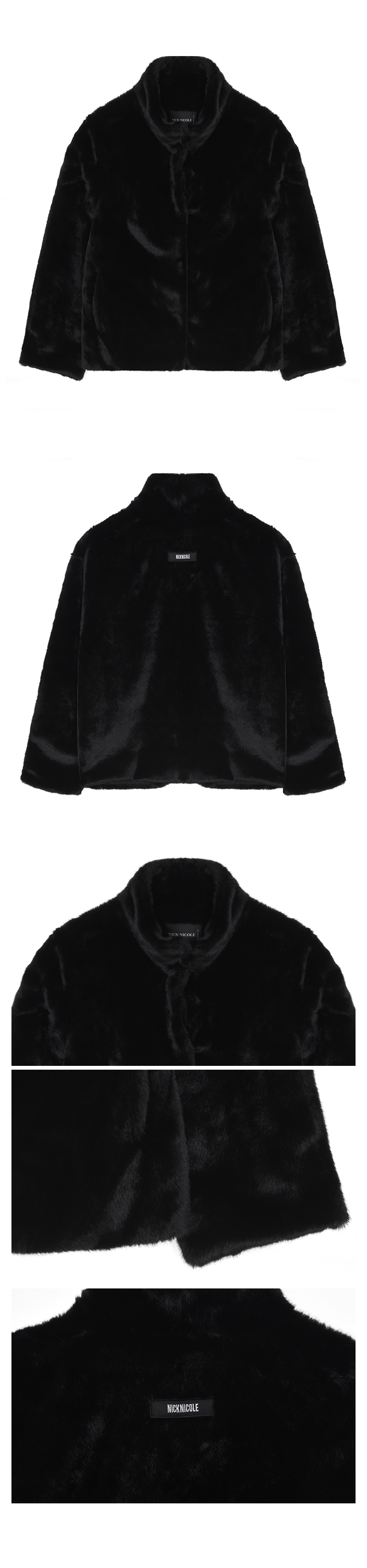 HIGH NECK SOFT FUR JACKET #徐睿知同款! - 2 COLORS AS SHOWN