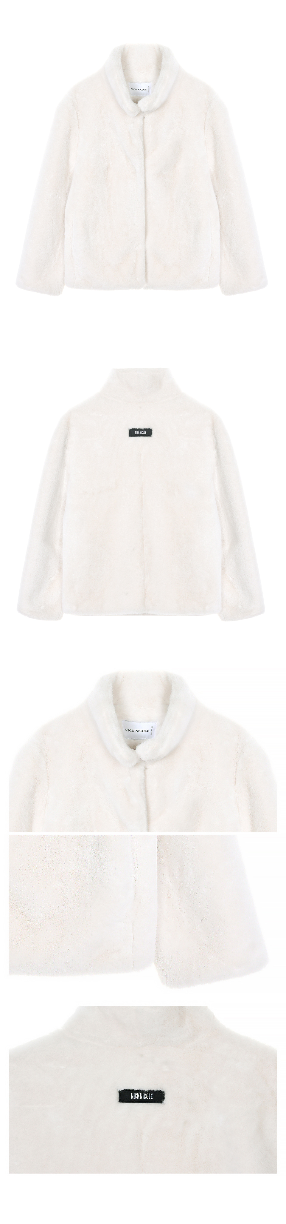 HIGH NECK SOFT FUR JACKET #徐睿知同款! - 2 COLORS IVORY