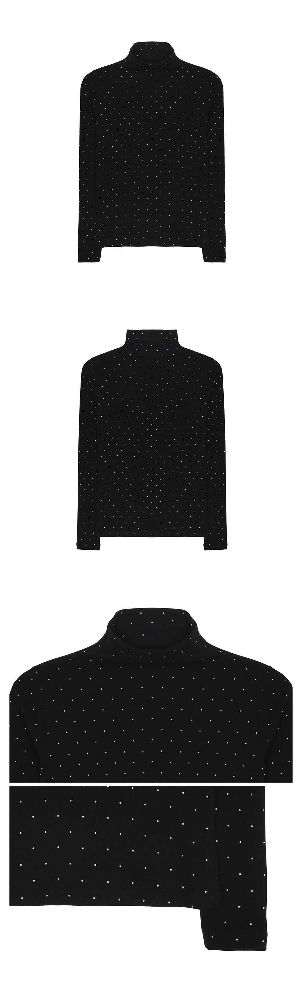 HIGH NECK SLIM TOP #徐睿知同款! - 11 COLORS BLACK