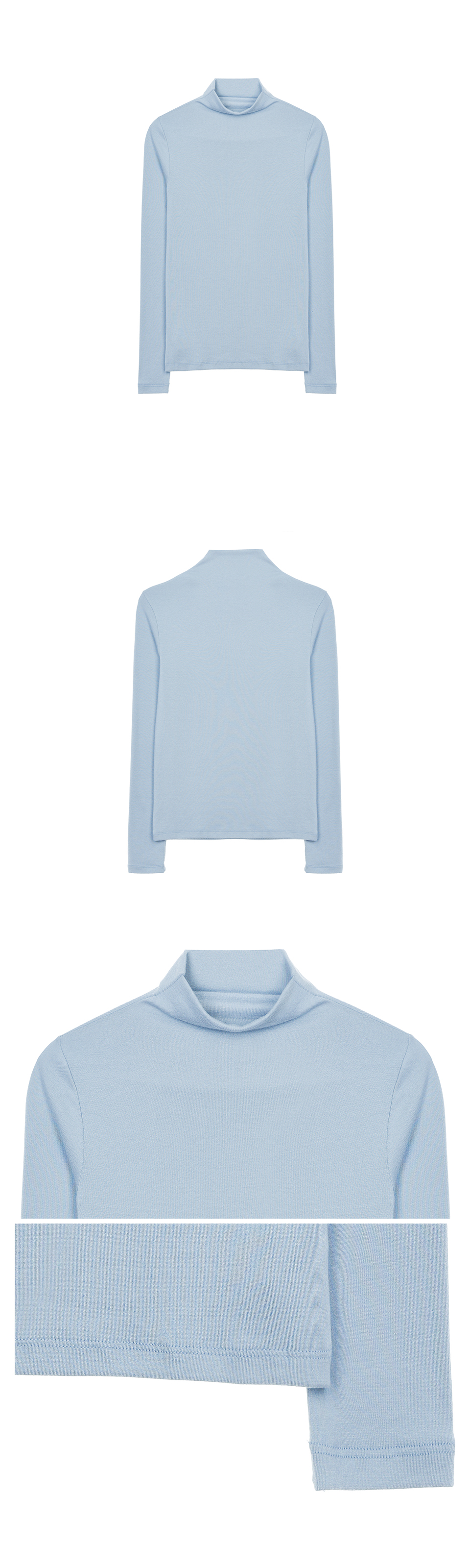HIGH NECK SLIM TOP #徐睿知同款! - 11 COLORS SKY BLUE
