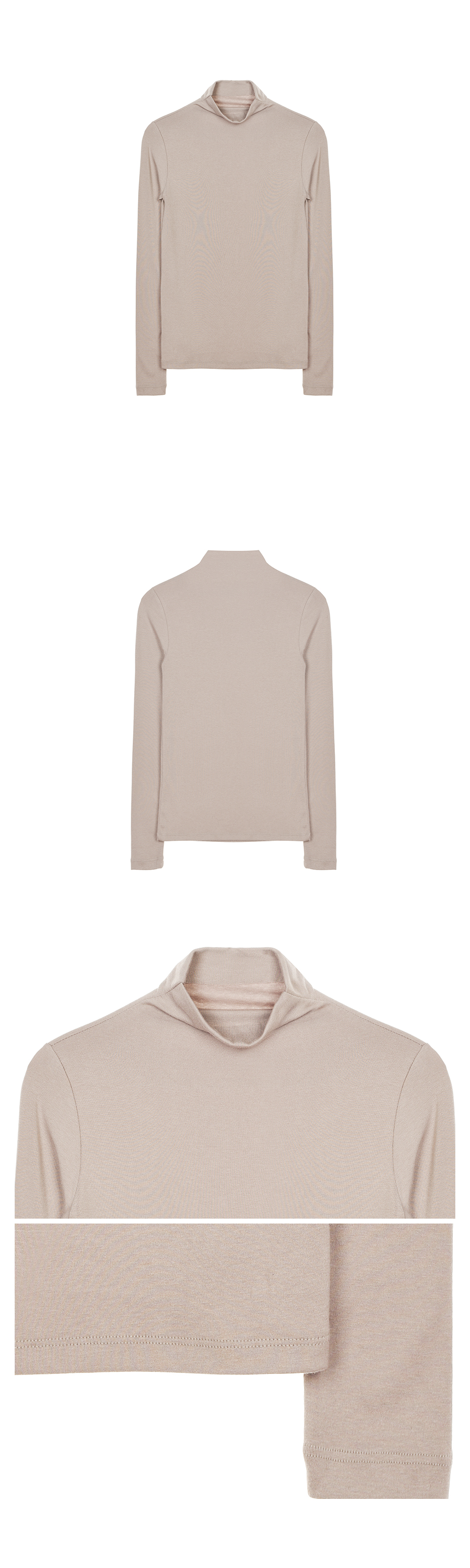 HIGH NECK SLIM TOP #徐睿知同款! - 11 COLORS BEIGE