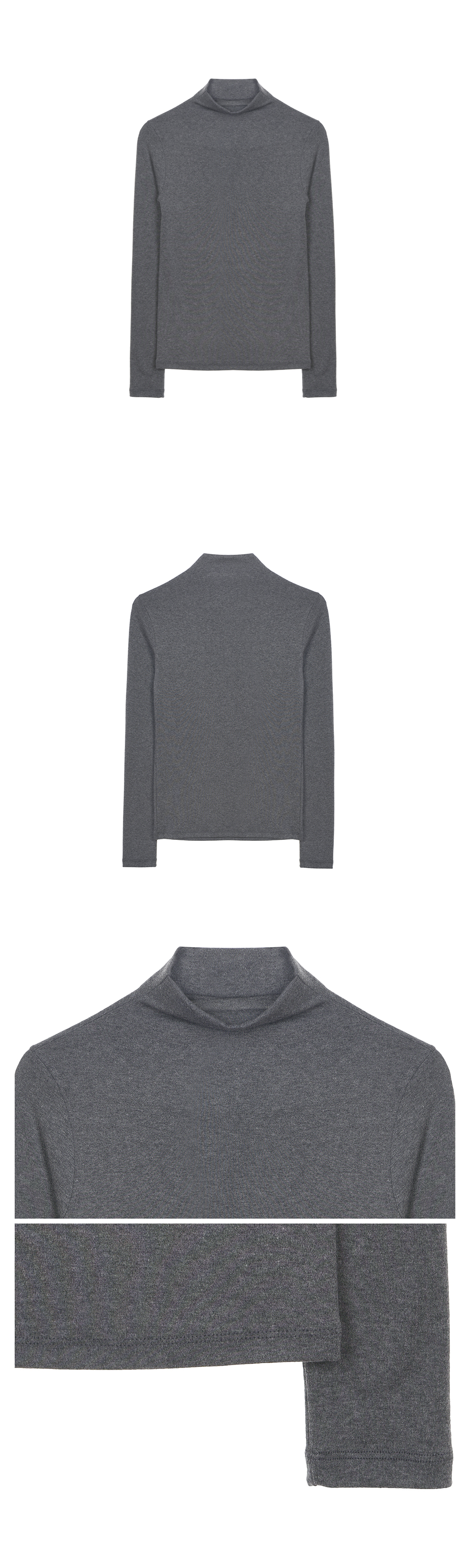 HIGH NECK SLIM TOP #徐睿知同款! - 11 COLORS CHARCOAL