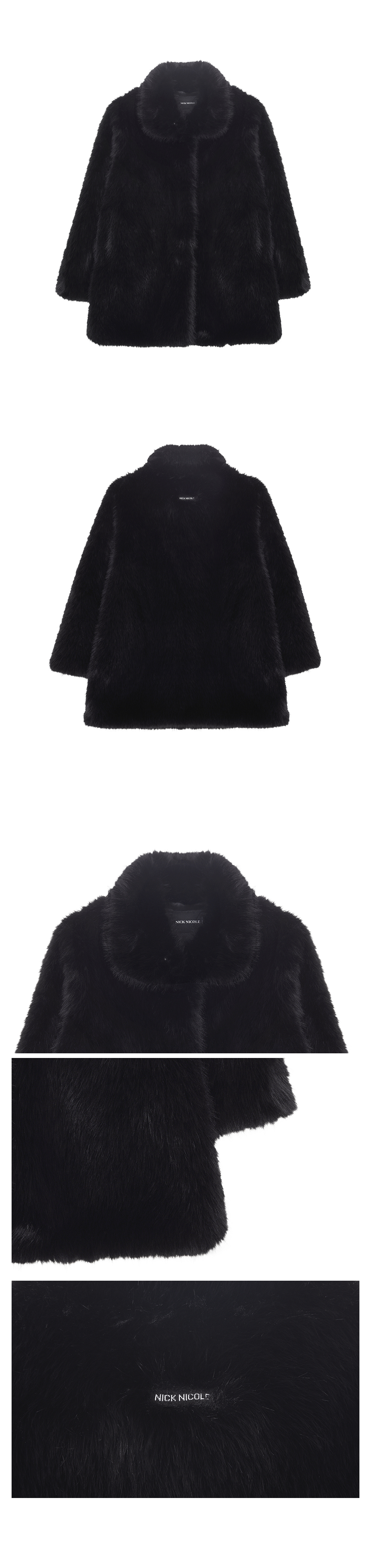 LUXE FUR MIDI JACKET #徐睿知同款! - 3 COLORS BLACK
