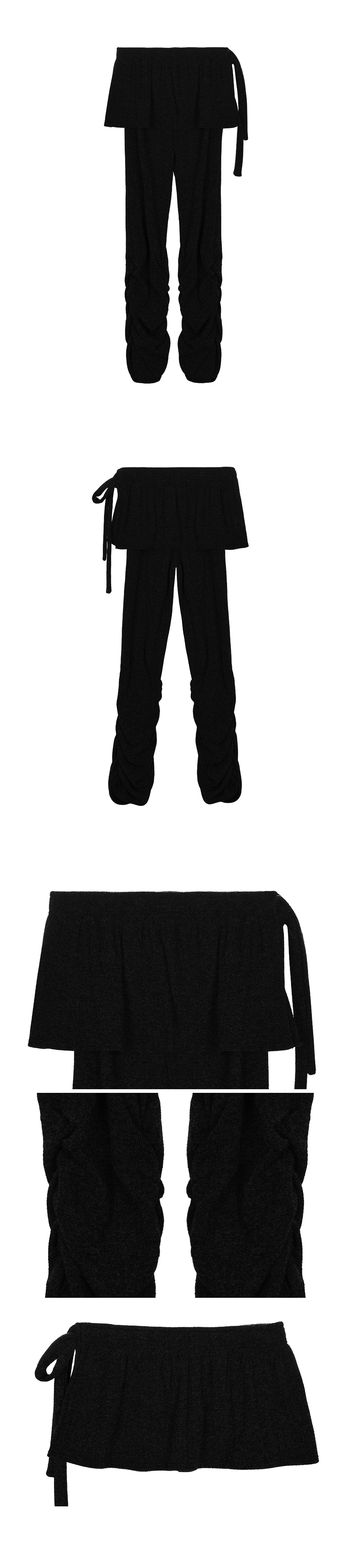 SHIRRING LAYERED SKIRT PANTS #徐睿知同款! - 2 COLORS BLACK