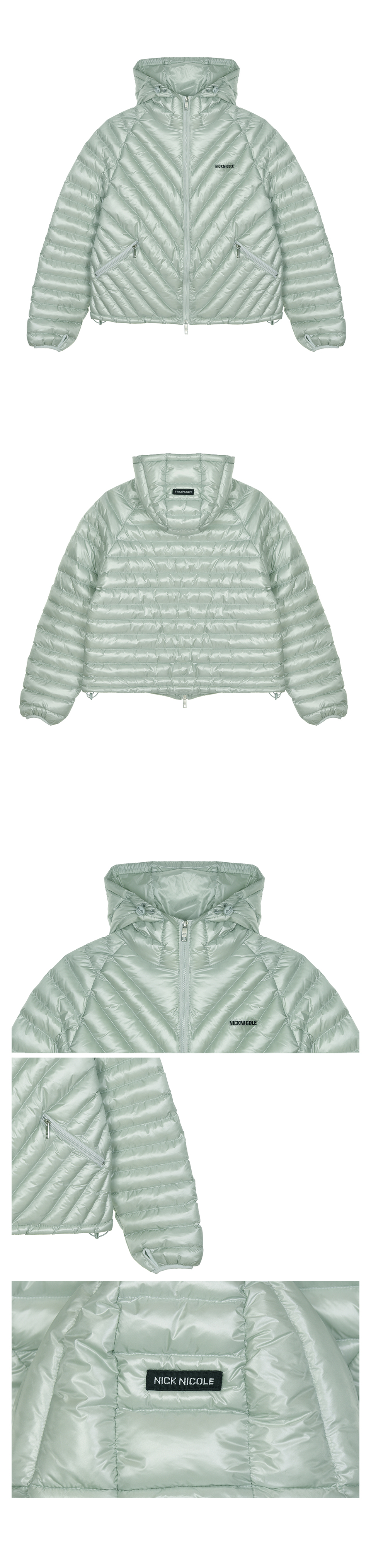 NICOLE LIGHT WEIGHT HOODY PADDING #徐睿知同款! - 6 COLORS MINT
