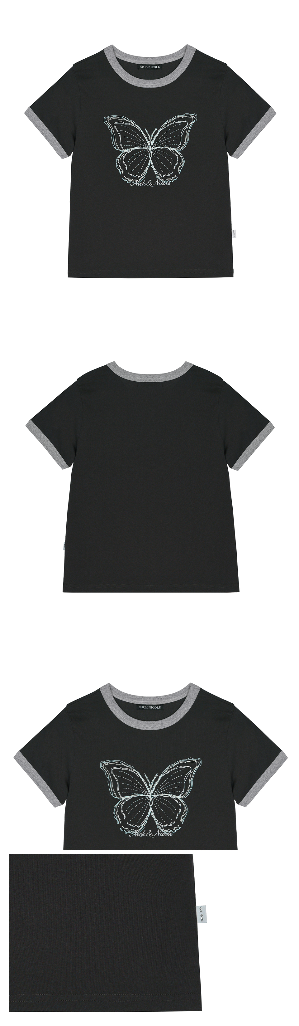 BUTTERFLY GRAPHIC RINGER TOP #徐睿知同款! - 4 COLORS CHARCOAL