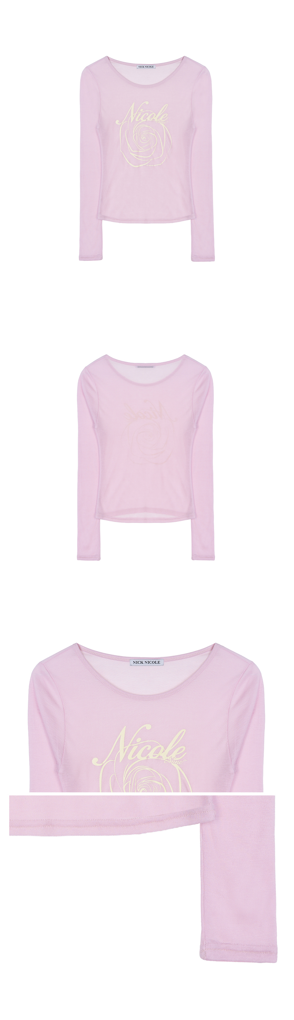 NICOLE ROSE LONG SLEEVE TOP #徐睿知同款! - 5 COLORS PINK
