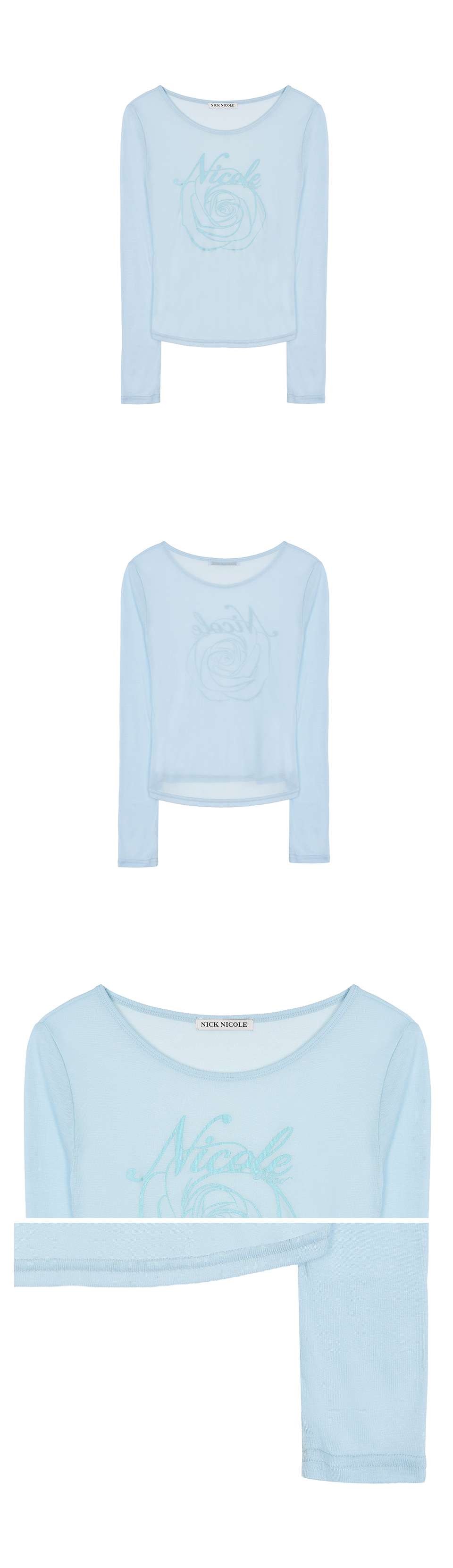 NICOLE ROSE LONG SLEEVE TOP #徐睿知同款! - 5 COLORS SKY BLUE