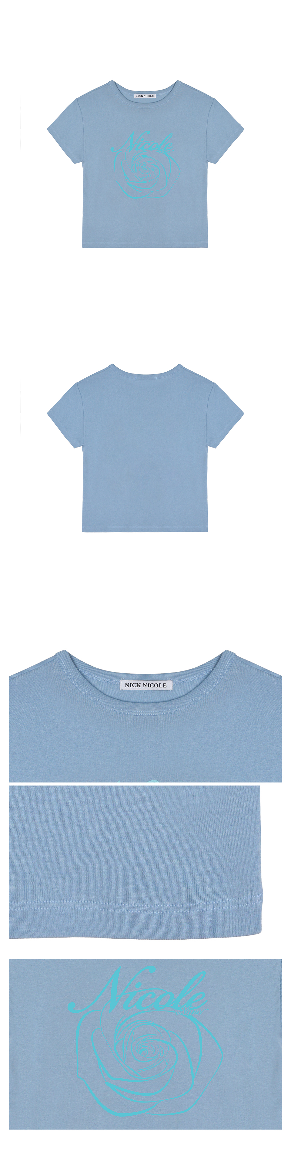 ROSE LETTERING CROPPED TOP #徐睿知同款! - 5 COLORS AS SHOWN