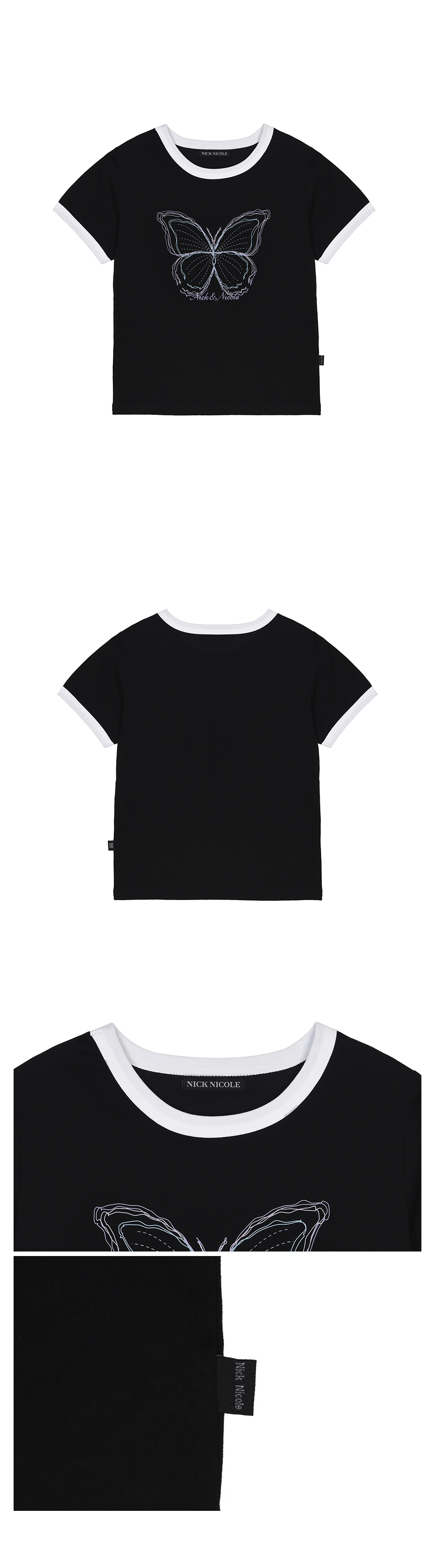 BUTTERFLY GRAPHIC RINGER TOP #徐睿知同款! - 4 COLORS BLACK